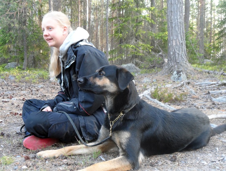 Sara och blandrasen Leah.