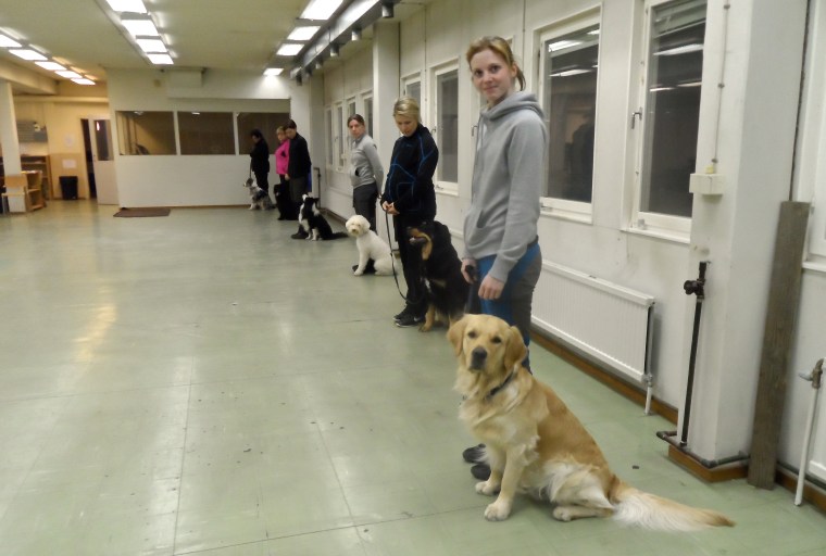 Ekipagen ställer upp inför platsliggningen.